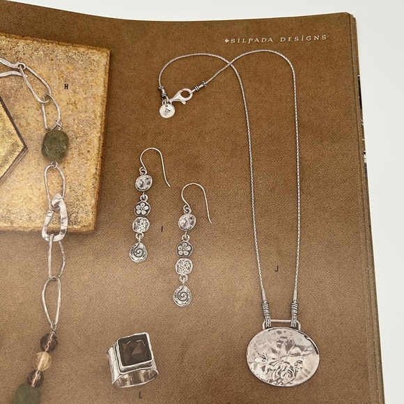 N1356 Vintage Silpada Oval 925 Sterling Silver Pendant Necklace 'Seattle Skies’ - Picture 14 of 15